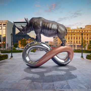 Big Rhino Infinity (Bronze Sculpture)