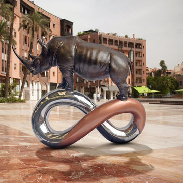 Big Rhino Infinity (Bronze Sculpture)