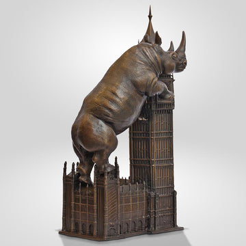 The Big Rhino Loved Big Ben (Bronze Sculpture)