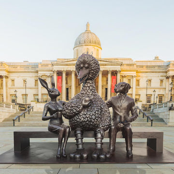 Rabbitwoman and Dogman Love Big Bird (Bronze Sculpture)