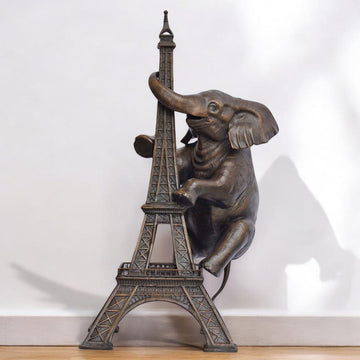 The Big Elephant Loved the Eiffel Tower (Bronze Sculpture)