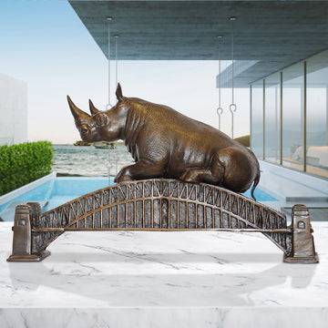 The Big Rhino Loved the Sydney Harbour Bridge (Bronze Sculpture)
