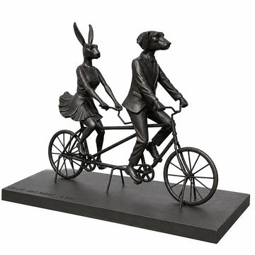 Tandem Riders are Loving Life (Bronze Sculpture)