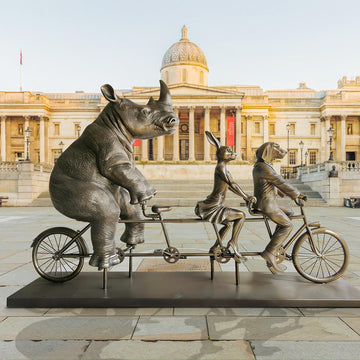 Rabbitwoman, Dogman, and the Northern White Rhino Journey Together for the Wild (Fibreglass Sculpture) (Copy)