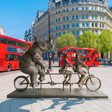 Rabbitwoman, Dogman, and the Northern White Rhino Journey Together for the Wild (Fibreglass Sculpture) (Copy)