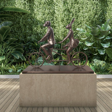 Tandem Riders on an Adventure (Bronze Sculpture, Mid-Size)