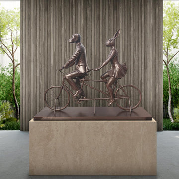 Tandem Riders on an Adventure (Bronze Sculpture, Mid-Size)