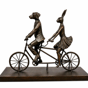 Tandem Riders are Loving Life (Bronze Sculpture)