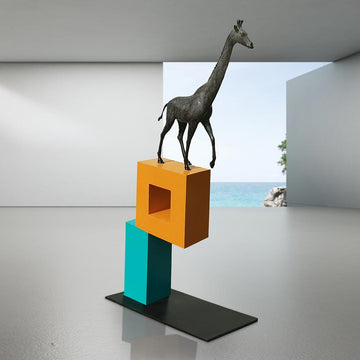 The Giraffe Is Teetering (Bronze Sculpture)