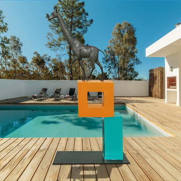 The Giraffe Is Teetering (Bronze Sculpture)