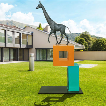 The Giraffe Is Teetering (Bronze Sculpture)