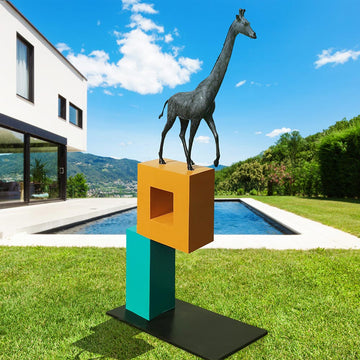 The Giraffe Is Teetering (Bronze Sculpture)