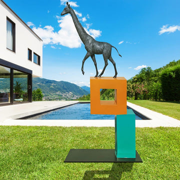 The Giraffe Is Teetering (Bronze Sculpture)
