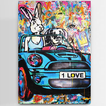 Blue Mini on a Saturday Night (Original Painting)