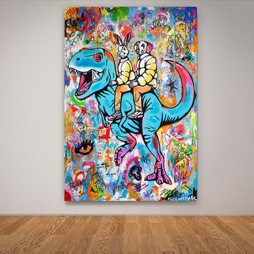Blue T-Rex with Issues (Original Painting)