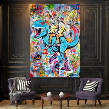 Blue T-Rex with Issues (Original Painting)