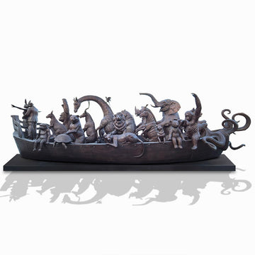 Wildlife Wonder Boat (Bronze Sculpture)