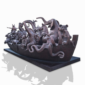 Wildlife Wonder Boat (Bronze Sculpture)