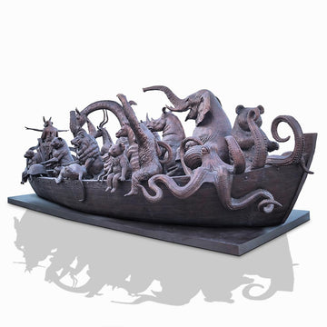 Wildlife Wonder Boat (Bronze Sculpture)