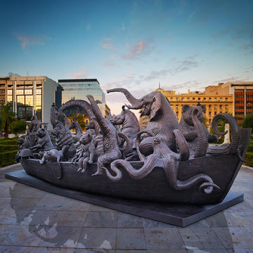 Wildlife Wonder Boat (Bronze Sculpture)