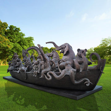 Wildlife Wonder Boat (Bronze Sculpture)