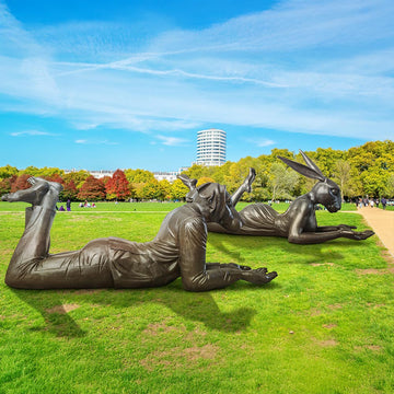 Rabbitwoman Had the Whole World in Her Hands (Bronze Sculpture)