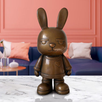 The Original Rabbitgirl of the Bronze Glow (Bronze Sculpture, Small)