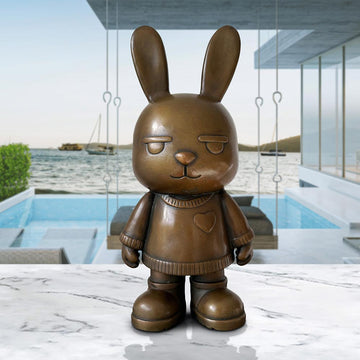 The Original Rabbitgirl of the Bronze Glow (Bronze Sculpture, Small)