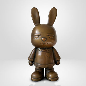 The Original Rabbitgirl of the Bronze Glow (Bronze Sculpture, Small)