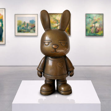 The Original Rabbitgirl of the Bronze Glow (Bronze Sculpture, Small)