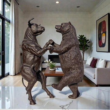 The Dance of the Bull and Bear (Bronze Sculpture)