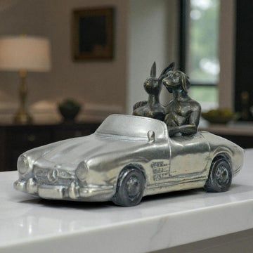 They Loved Driving in the Fast Lane (Bronze Sculpture, Miniature Collection)