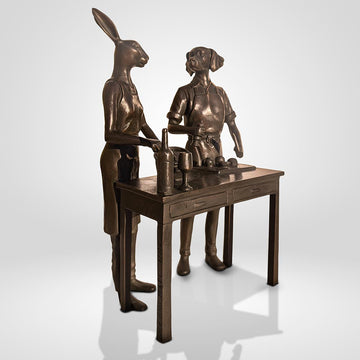 They Loved Being Celebrity Chefs (Bronze Sculpture, Small)