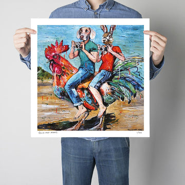 They Were Too Chicken to Go Skydiving, so They Took Alternative Transport Instead... (Print)