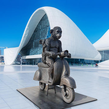 The Chimp and Koala Race on the Vespa (Bronze Sculpture)