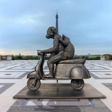 The Chimp and Koala Race on the Vespa (Bronze Sculpture)