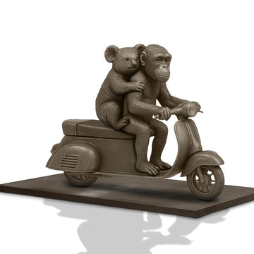 The Chimp and Koala Race on the Vespa (Bronze Sculpture)