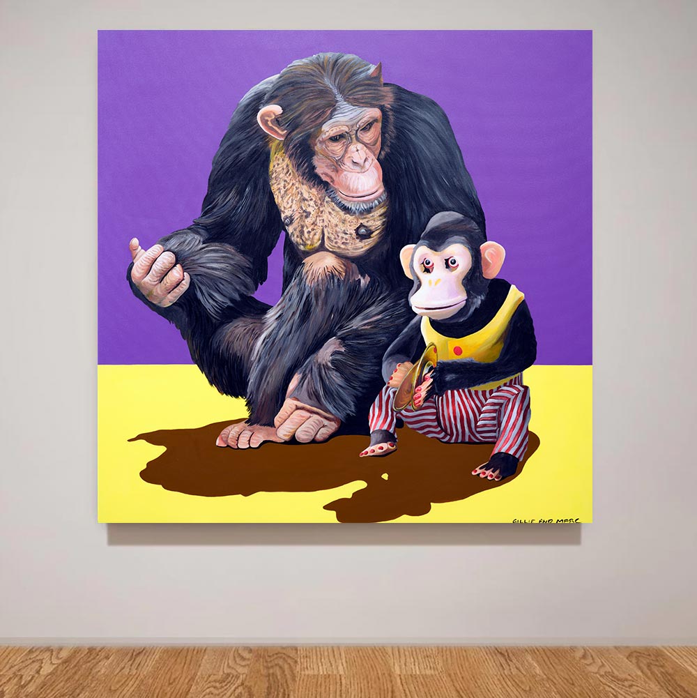 Chimp and Friend (Original Painting) – Gillie and Marc®
