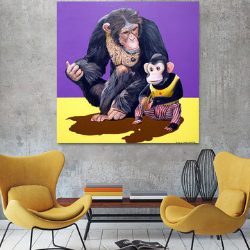 Chimp and Friend (Original Painting)