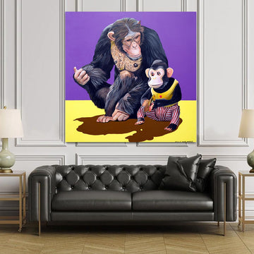 Chimp and Friend (Original Painting)