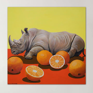 Citrus Rhino Bliss (Original Painting)