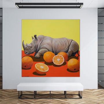 Citrus Rhino Bliss (Original Painting)