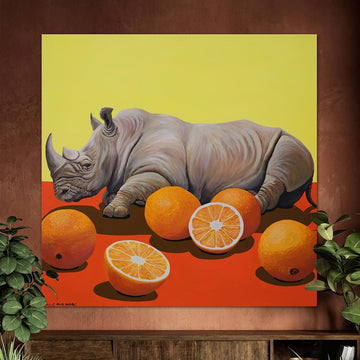 Citrus Rhino Bliss (Original Painting)