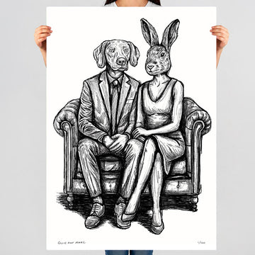 Rabbitwoman and Dogman Are Comfy (Print)