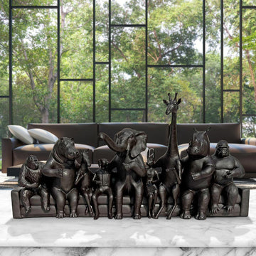Couch Friends Forever and Ever (Bronze Sculpture)