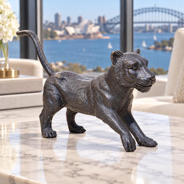 The Cub Was Ready to Go (Bronze Sculpture)