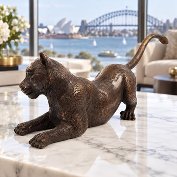 The Cub Crouched Low (Bronze Sculpture)