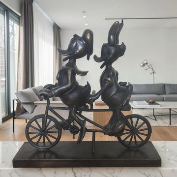 Daisy and Donald Go Around the World with Love (Bronze Sculpture, Miniature Collection)