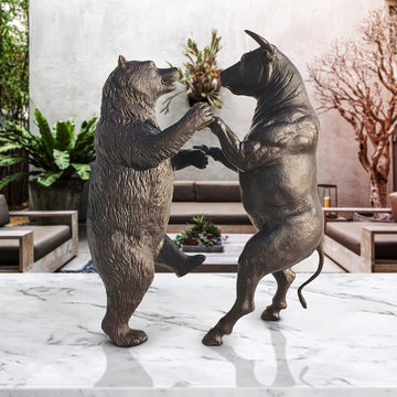 The Dance of the Bull and Bear (Bronze Sculpture)