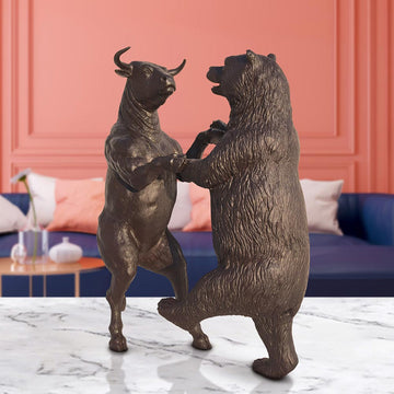 The Dance of the Bull and Bear (Bronze Sculpture)